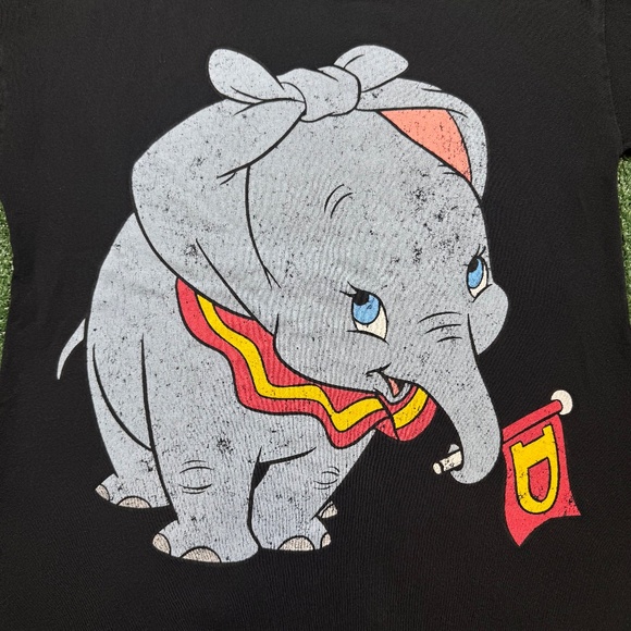 Dumbo x Zara Graphic T Shirt Women's Size S Black Short Sleeve Disney Logo Tee - Picture 3 of 7